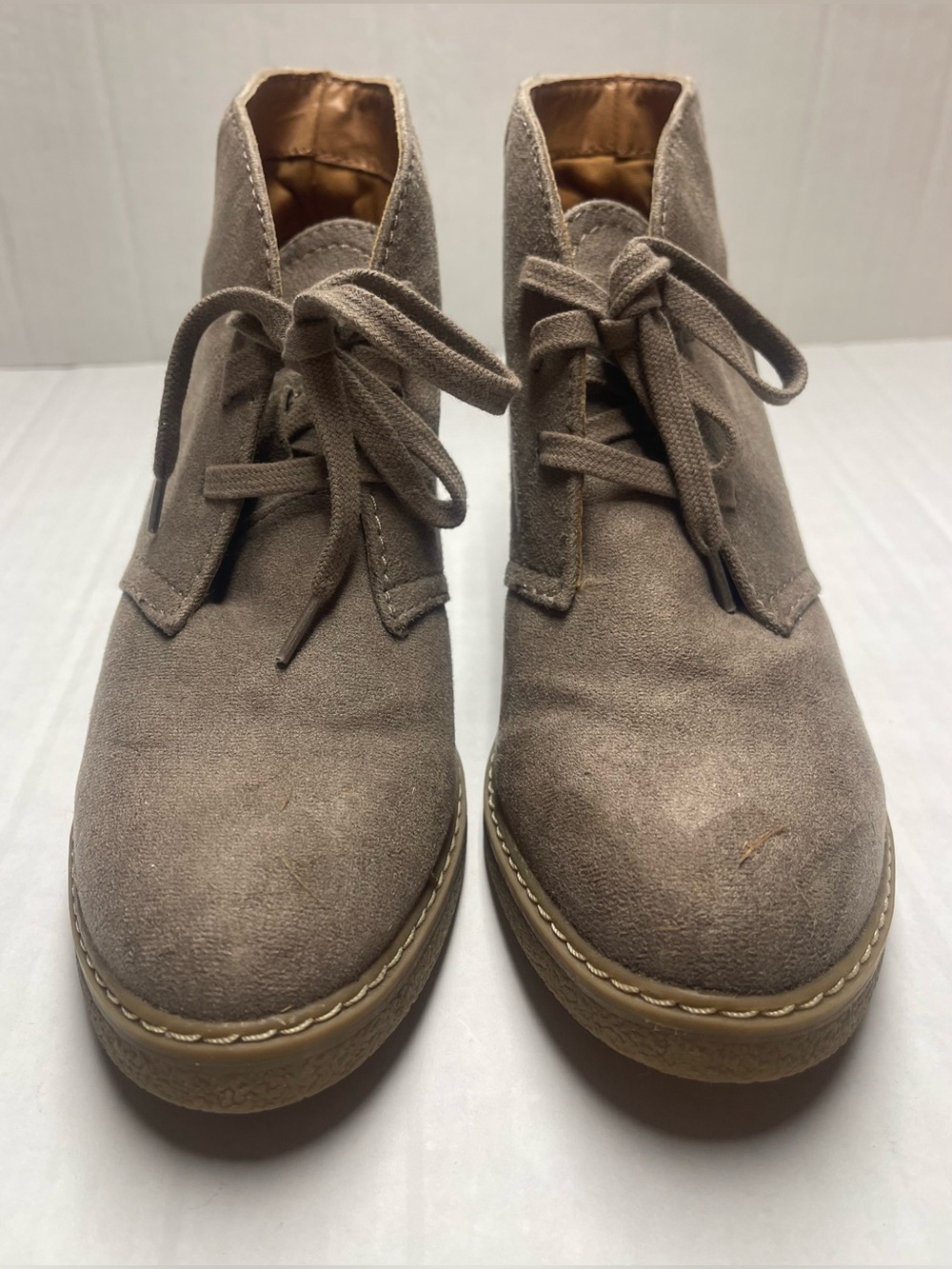Merona Taupe/Brown Suede Lace-Up Boots